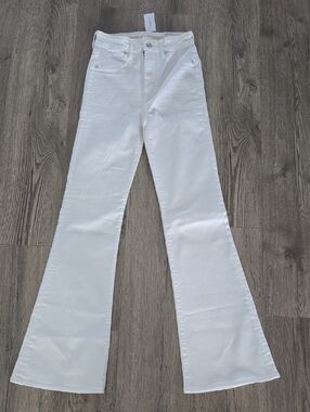American Eagle Outfitters Highest Rise Flare Super Stretch Jeans White Size 24 C